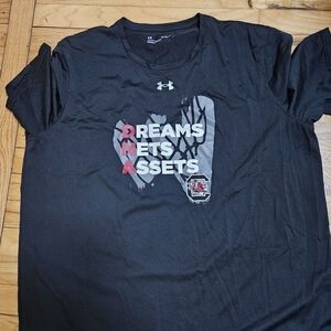 Under Armour Black Graphic Tee with Red and White Accents